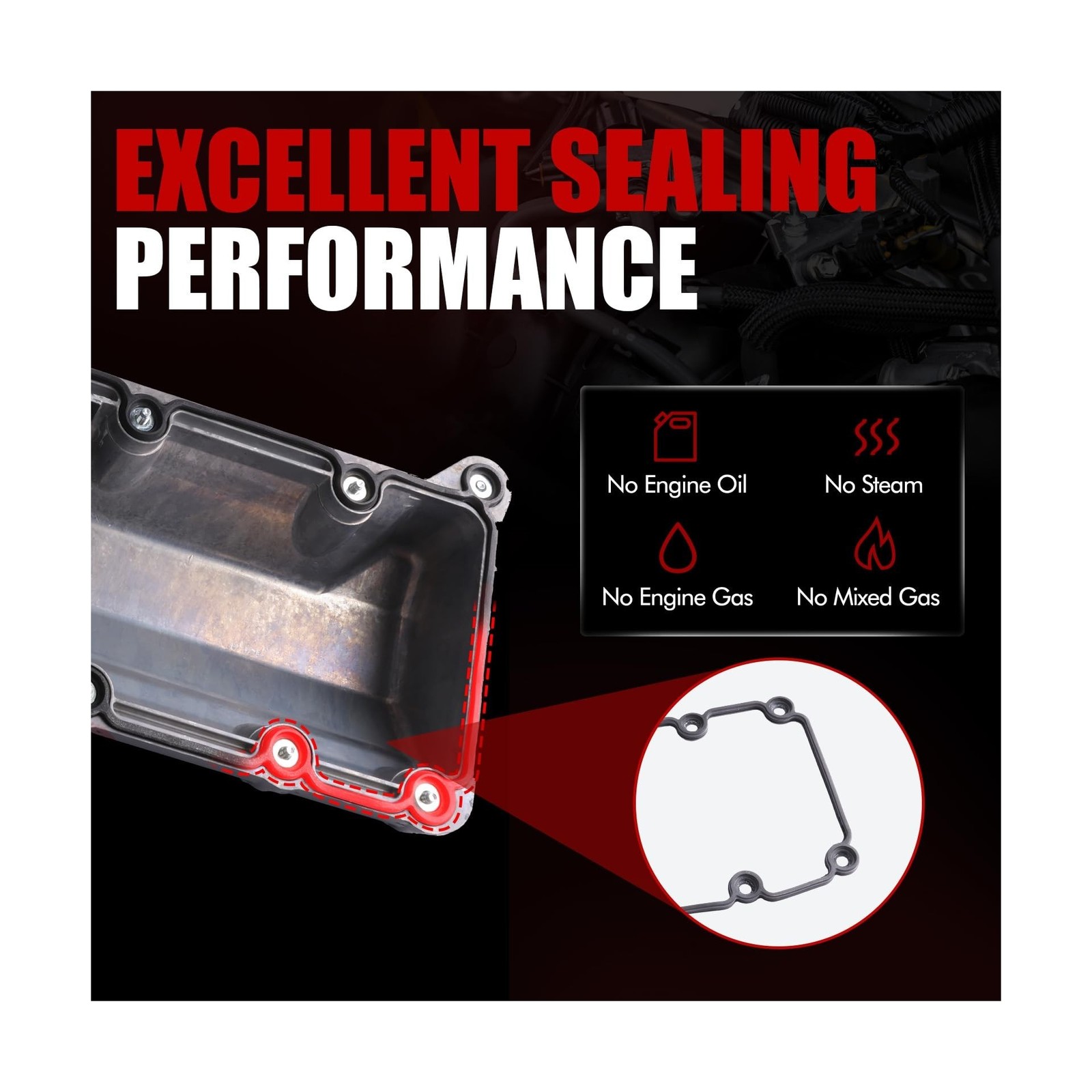 MITZONE Aluminum Engine Valve Cover Set Compatible with 1997-2004 Ford E-150 …