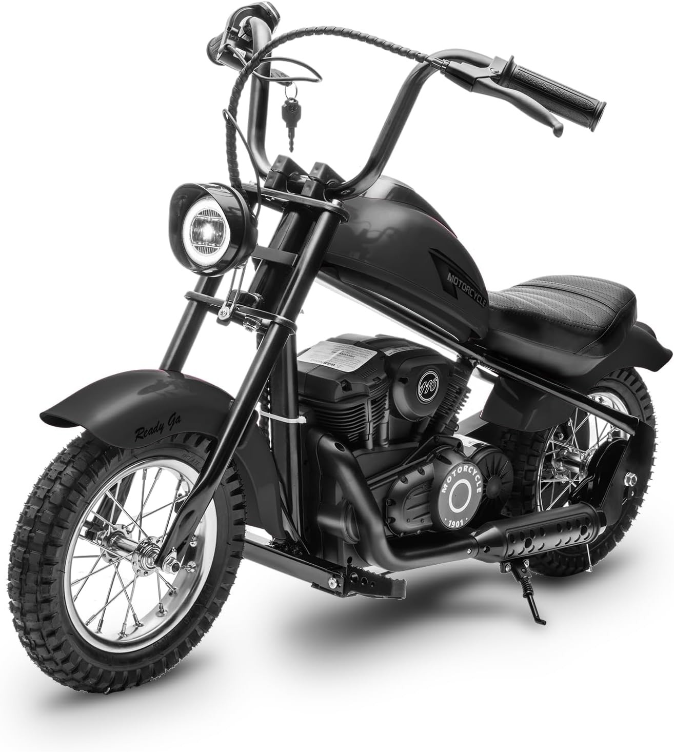 Electric Motorcycle for Kids 24V, Ambient Light, Music, Fog & 60-Min Ride Time