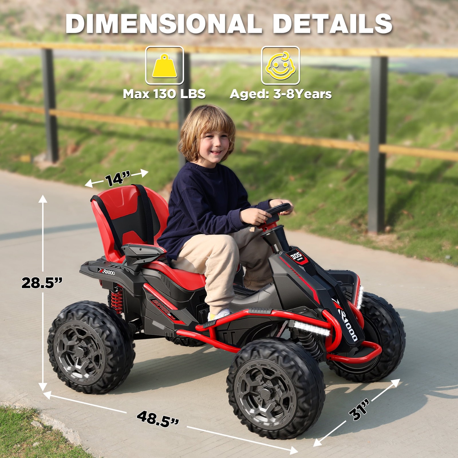 24V Big Kids Ride on Car 4 Wheeler 4WD 800W Motors ATV Electric Power Remote Red