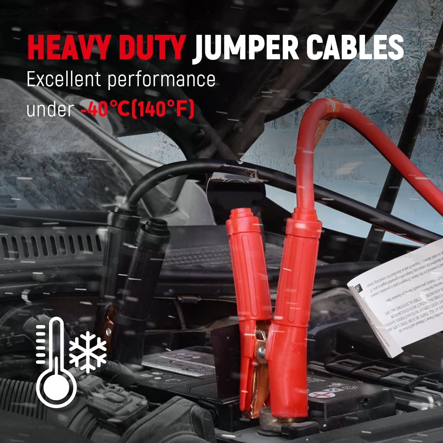 Jumper Cable Battery Charger Clamps For Car SUV Vans Trucks Heavy Duty 16/25 FT