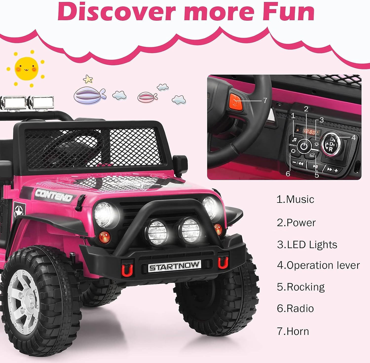 12V Kids Ride On Truck 2 Seater Electric Vehicle Car Jeep Toy W/ Remote Control