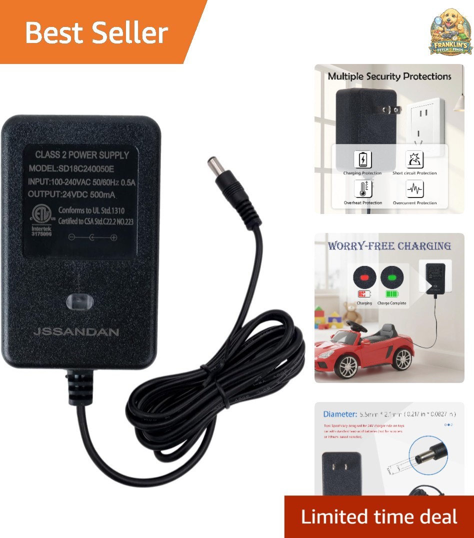 24V Charger for Ride On Car, 24 Volt Kids Battery Charger with LED Light | Ch…