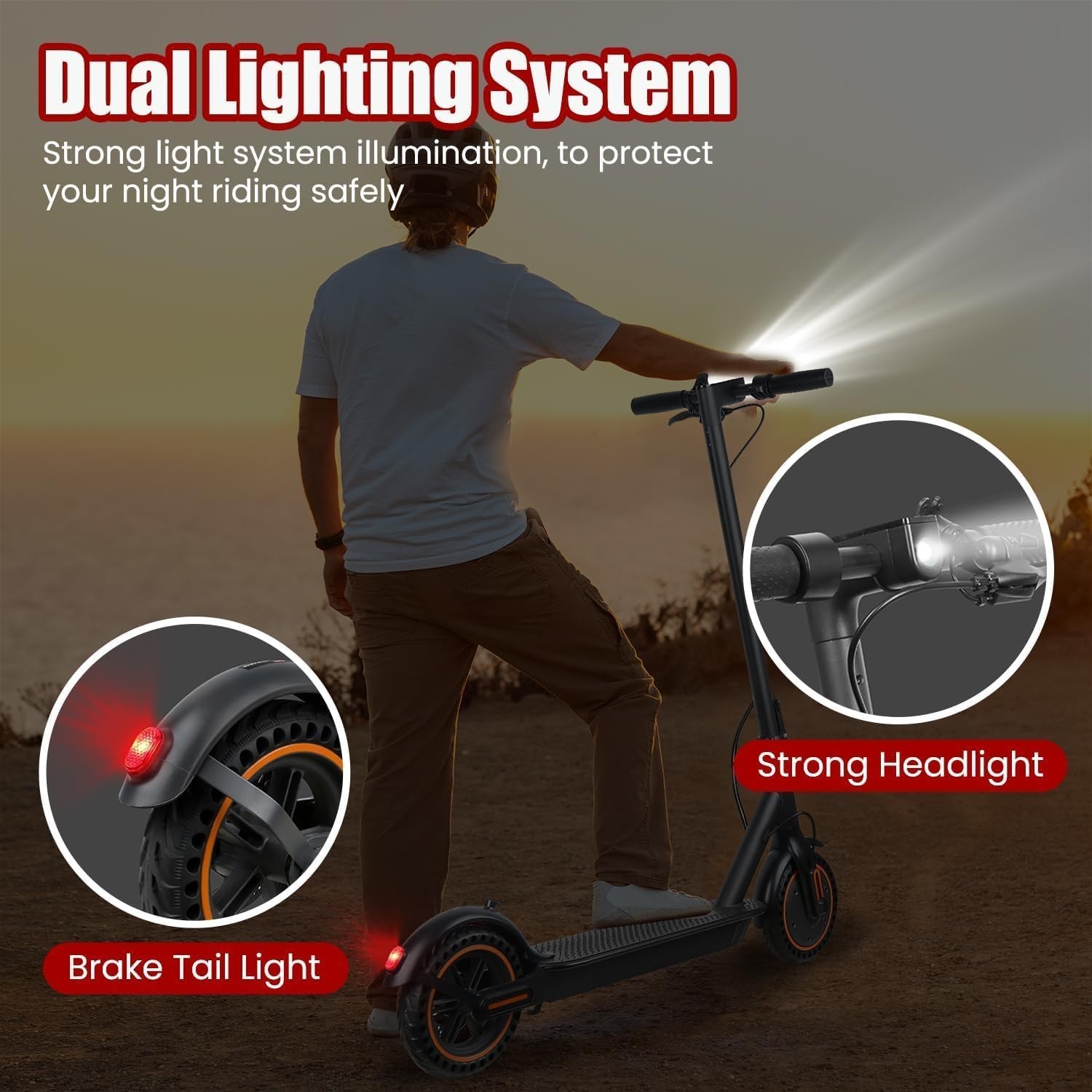 Electric Scooter for Adults, 8.5″ Solid Tires, 350/500W Motor, 16/19MPH Max Spee
