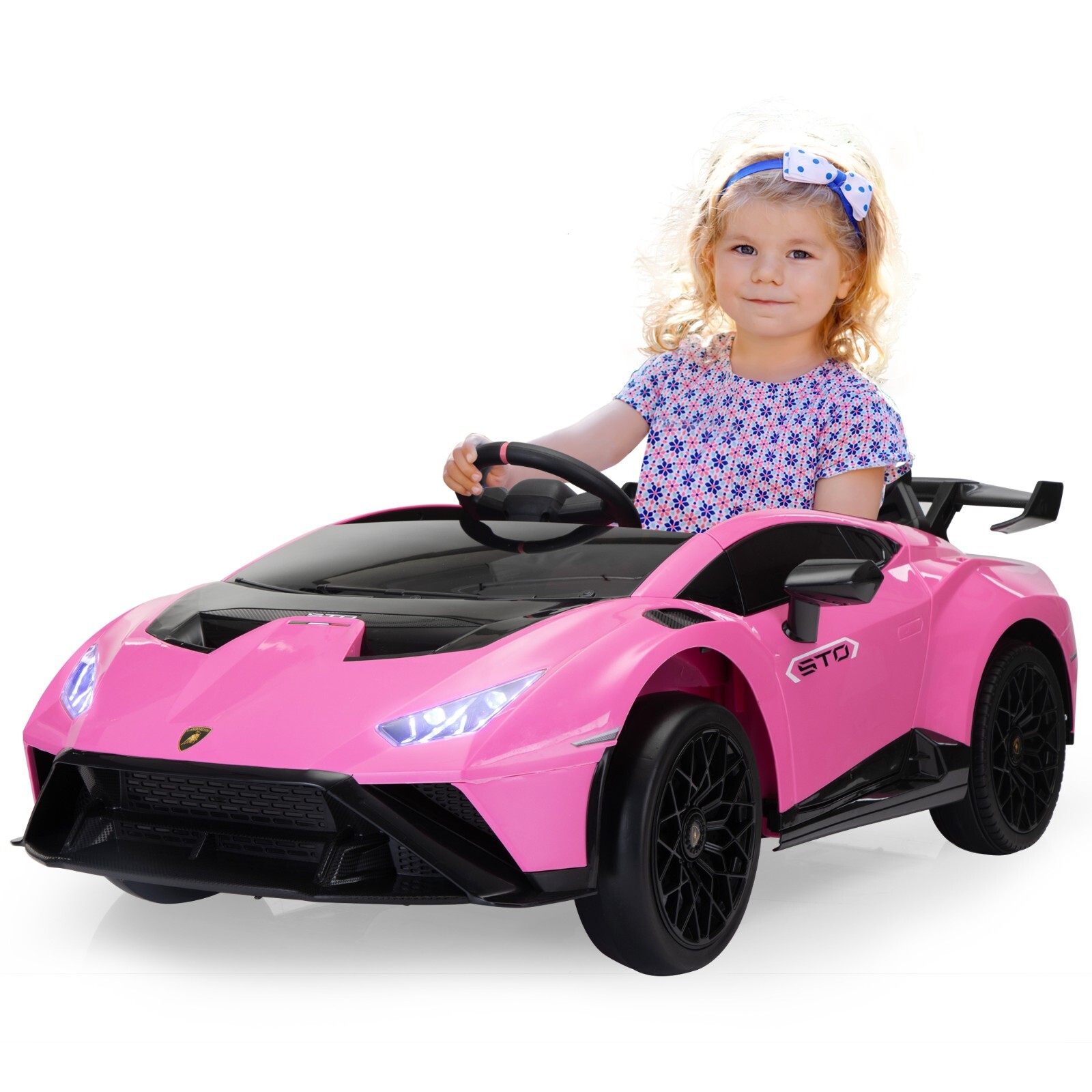 24V Electric Kids Ride on Powered Car Licensed Lamborghini STO w/ Remote Control