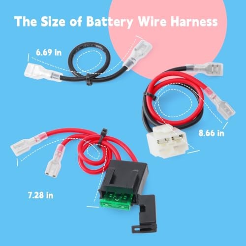 MX650 Battery Wire Harness 14 Gauge Compatible with Razor MX350 MX400 MX500