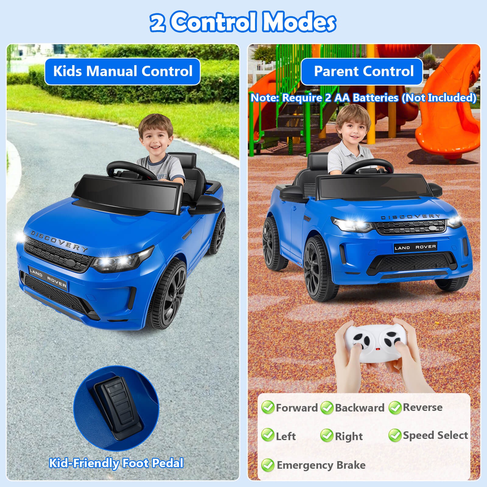 Licensed Land Rover Kids Ride on Car w/Remote Control, LED Lights, Music, Horn