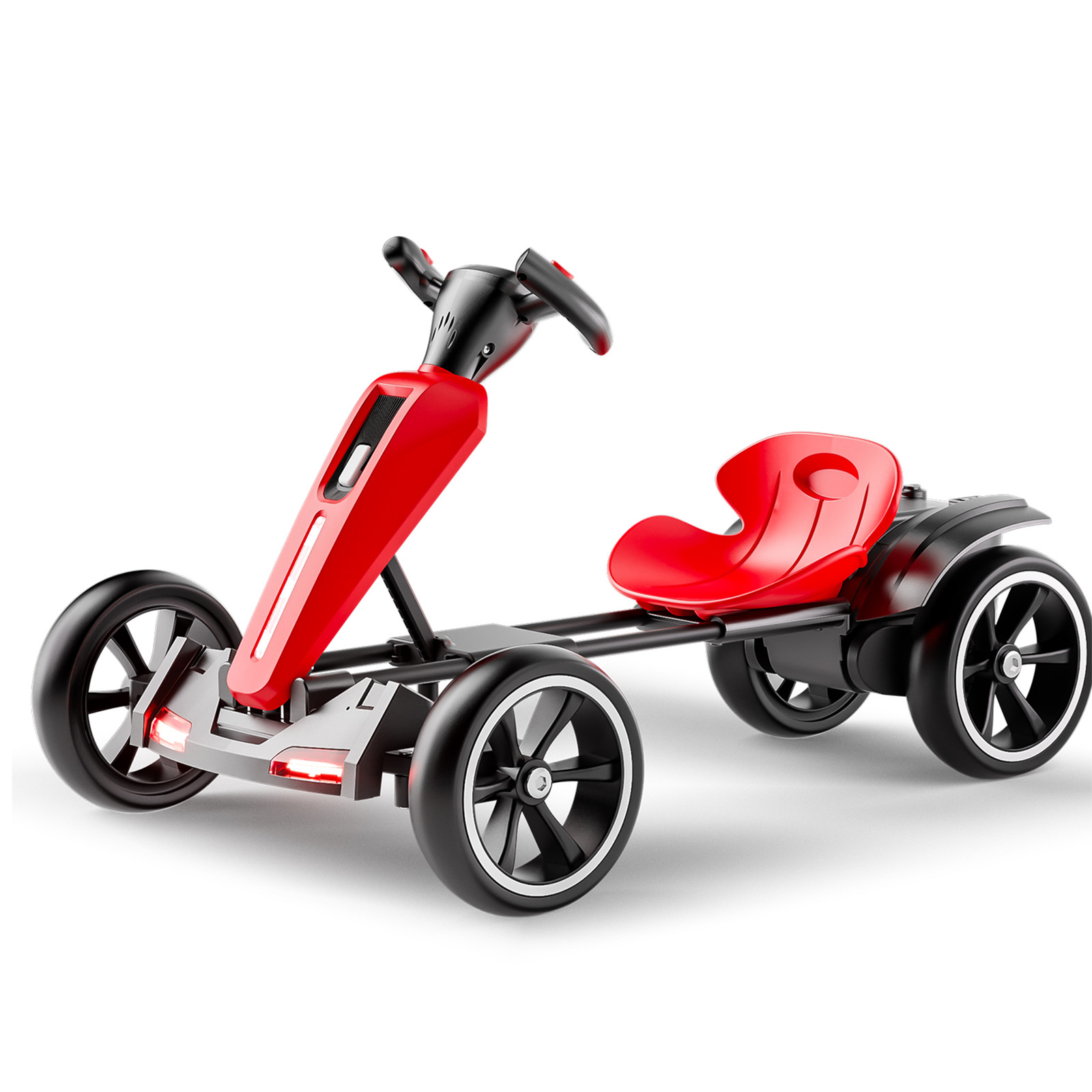 12V Electric Kids Foldable Go Kart Ride On Toy Adjustable Seat EVA Wheels Age3-6