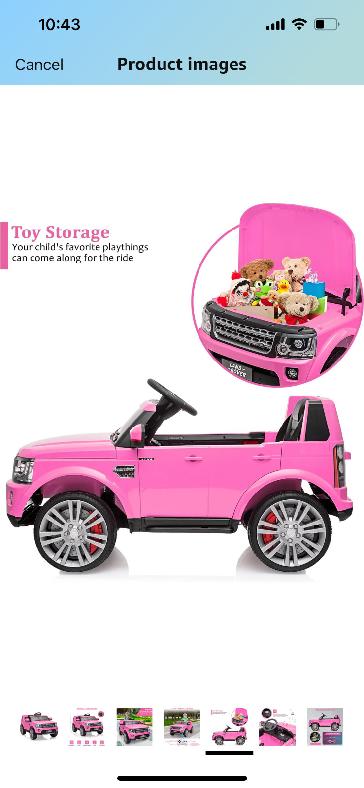 kids car 2 seater land rover
