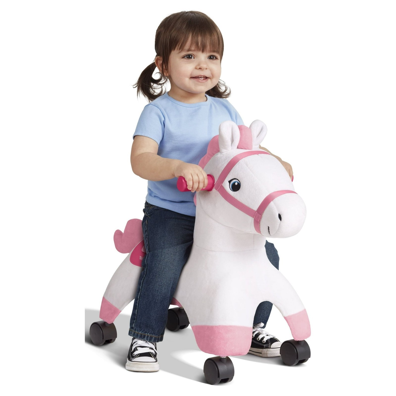 Radio Flyer, Boots: Rolling Pony, Plush Caster Ride-on Horse for Girls and Boys