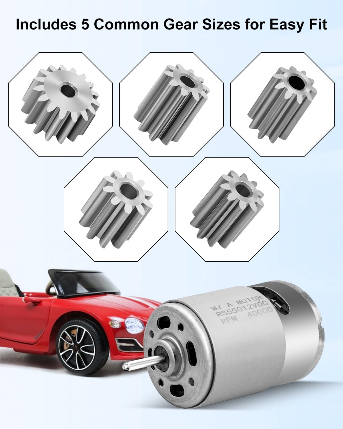 12V RS550 Electric Motor 40000RPM for Power Wheels Ride On Car Upgrade 2Pcs