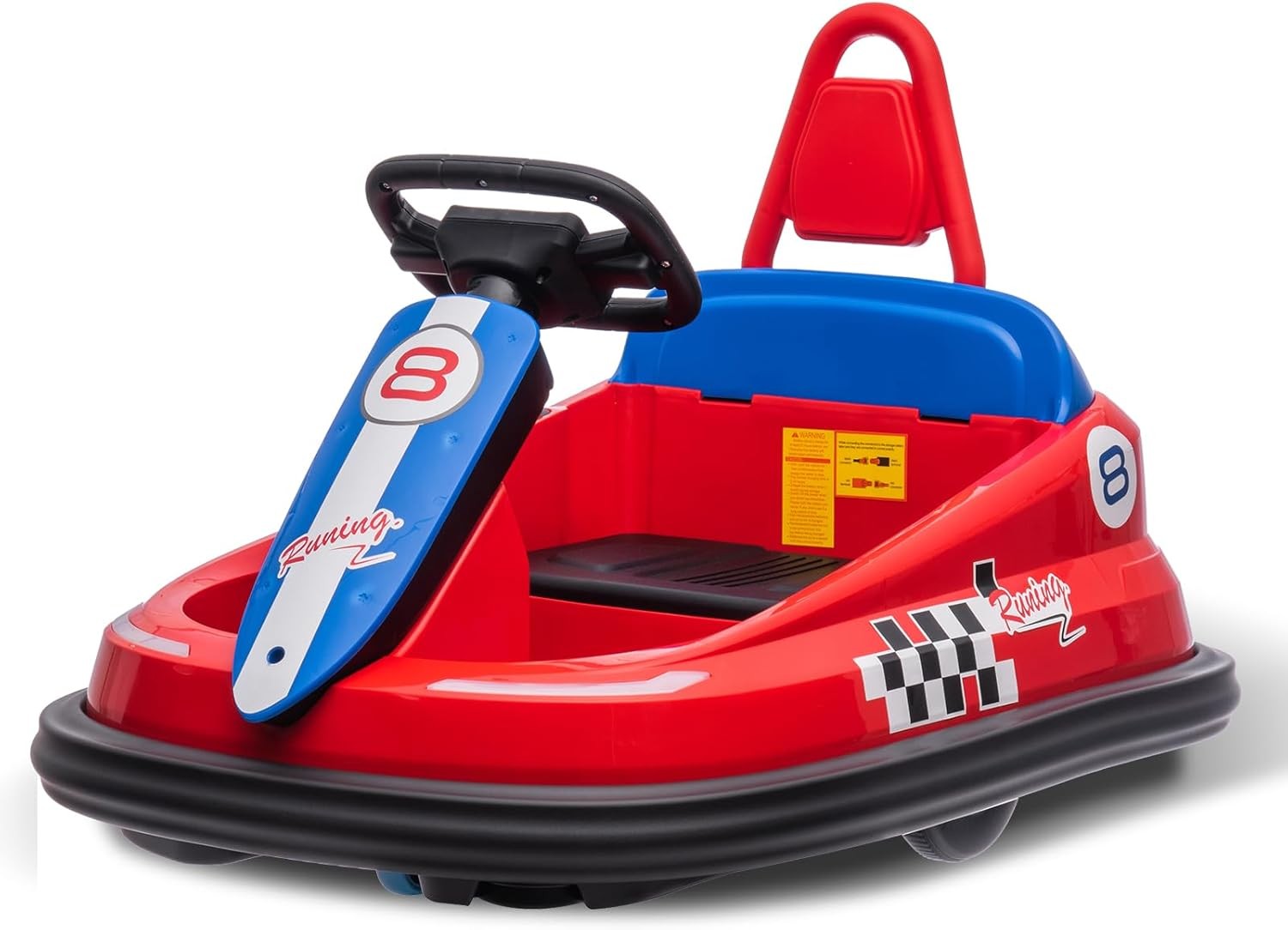 Kids Electric Bumper Car 6V, 1.9mph, Music/Horn, Seat Belt, Anti-Flat Tires