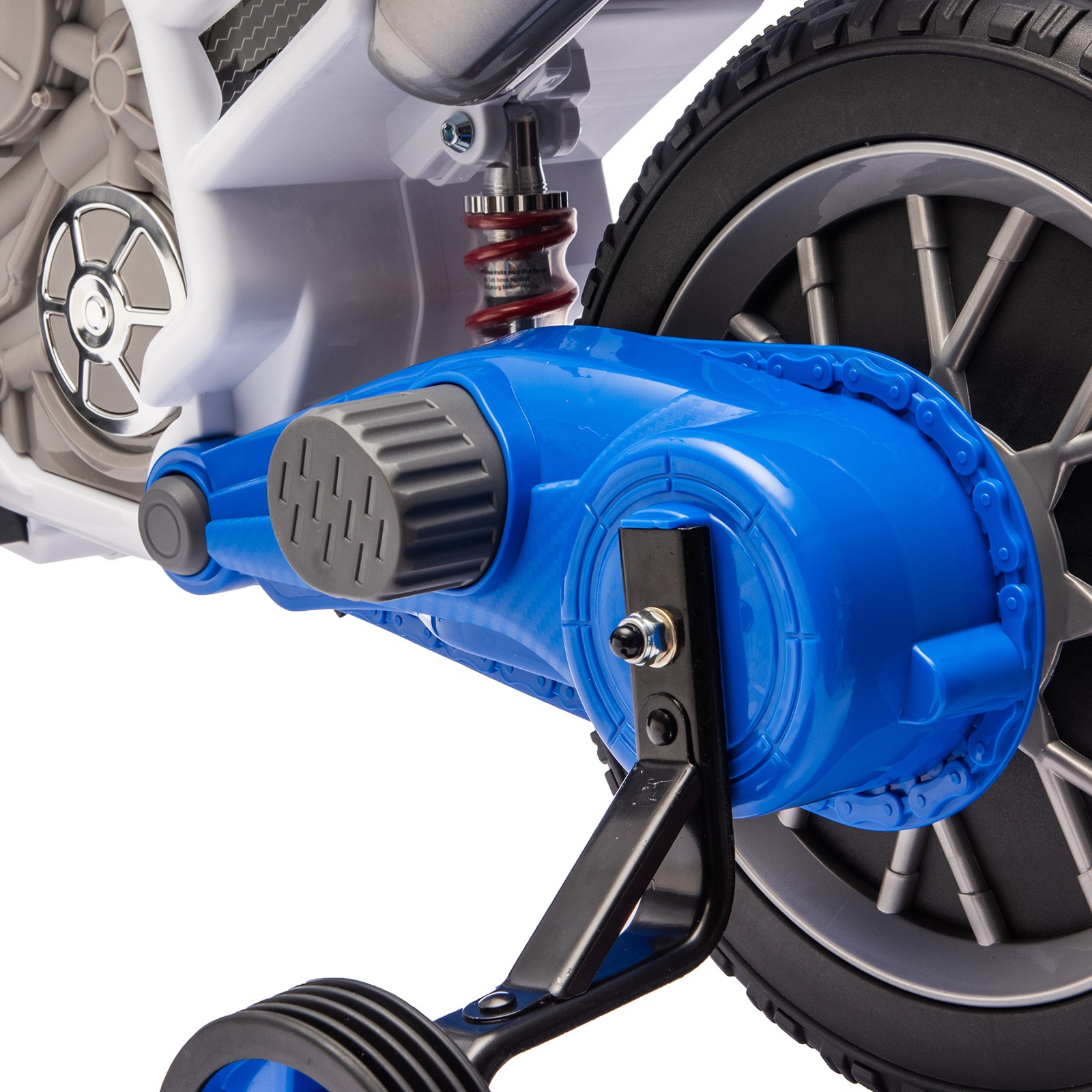 12V Kids Ride On Motorbike Motorcycle Dirt Bike with Music,Training Wheels Blue