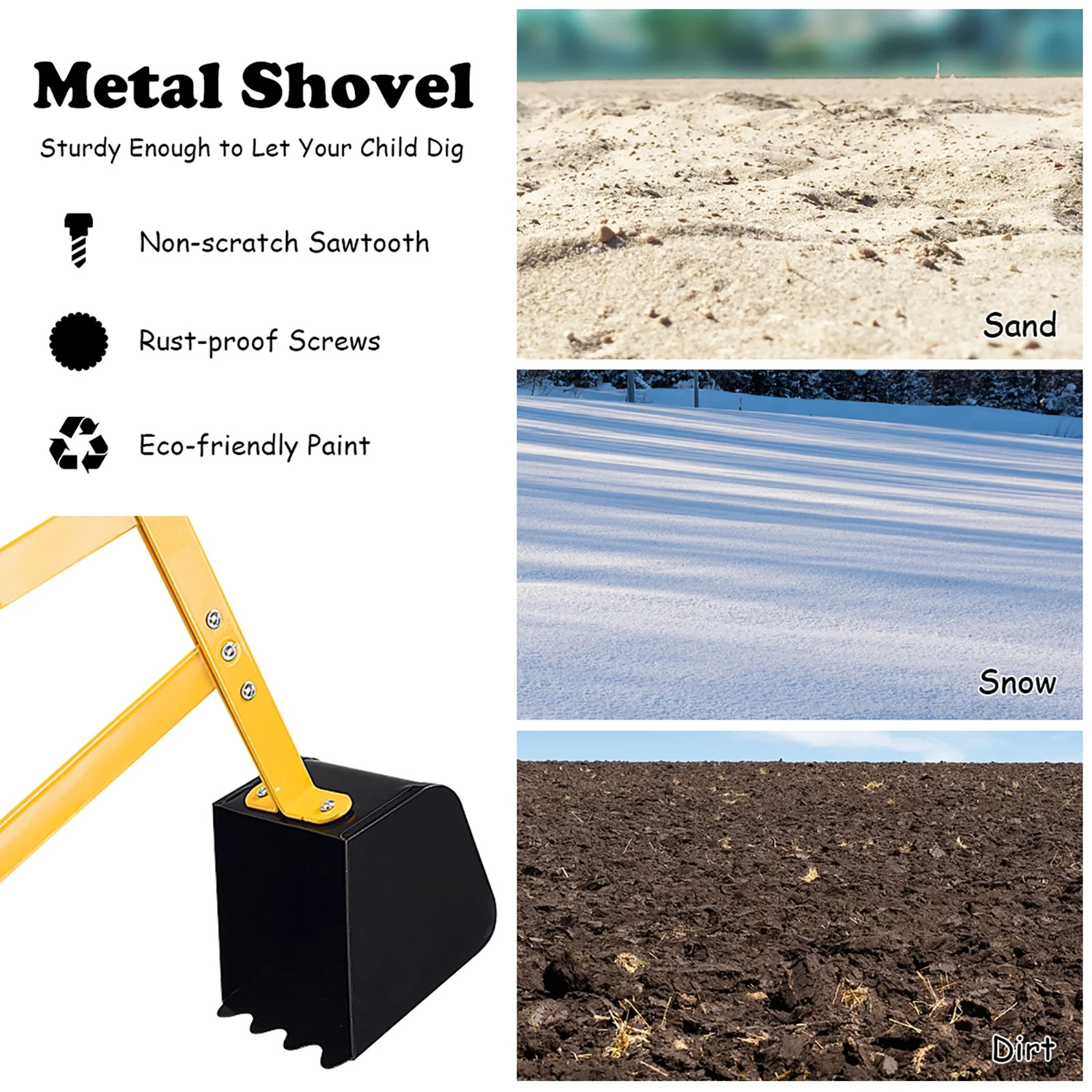 Costway Heavy Duty Kid Ride-on Sand Digger Digging Scooper Excavator for Sand
