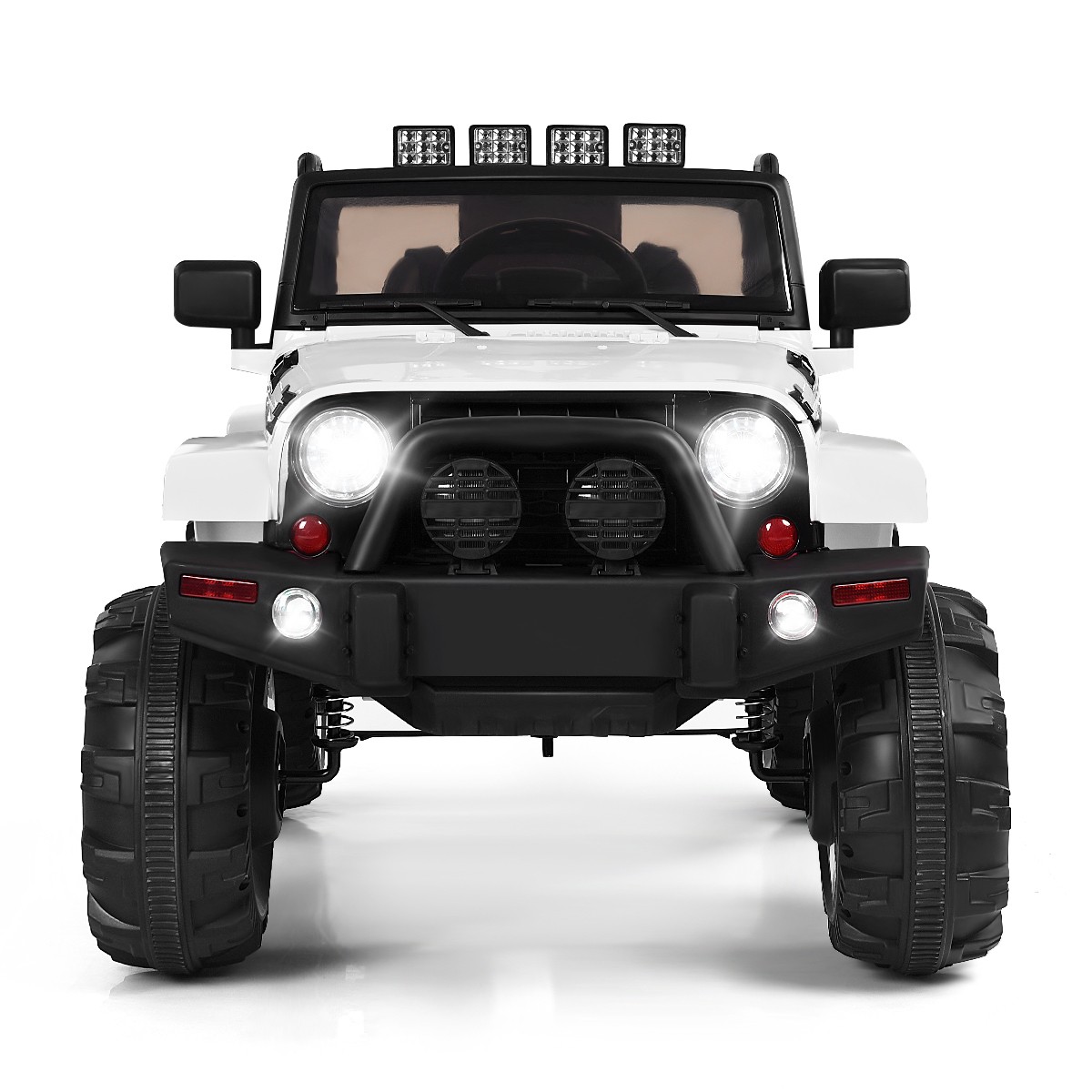12V Kids Ride On Truck Car w/ Remote Control MP3 Music LED Lights White
