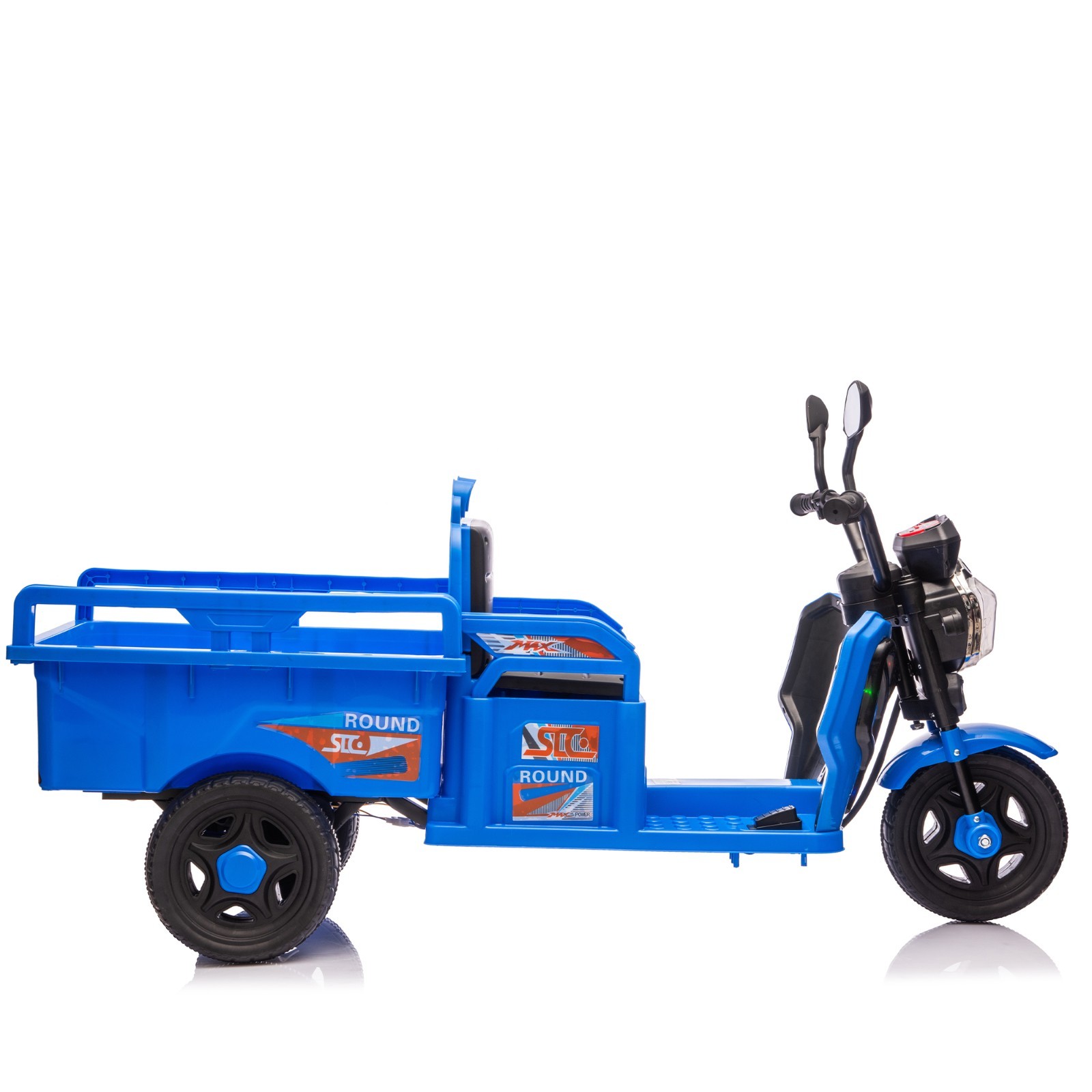 12V Kids Ride On Car 3 Wheels Electric Cargo Truck 2WD Toy with LED Music, Blue