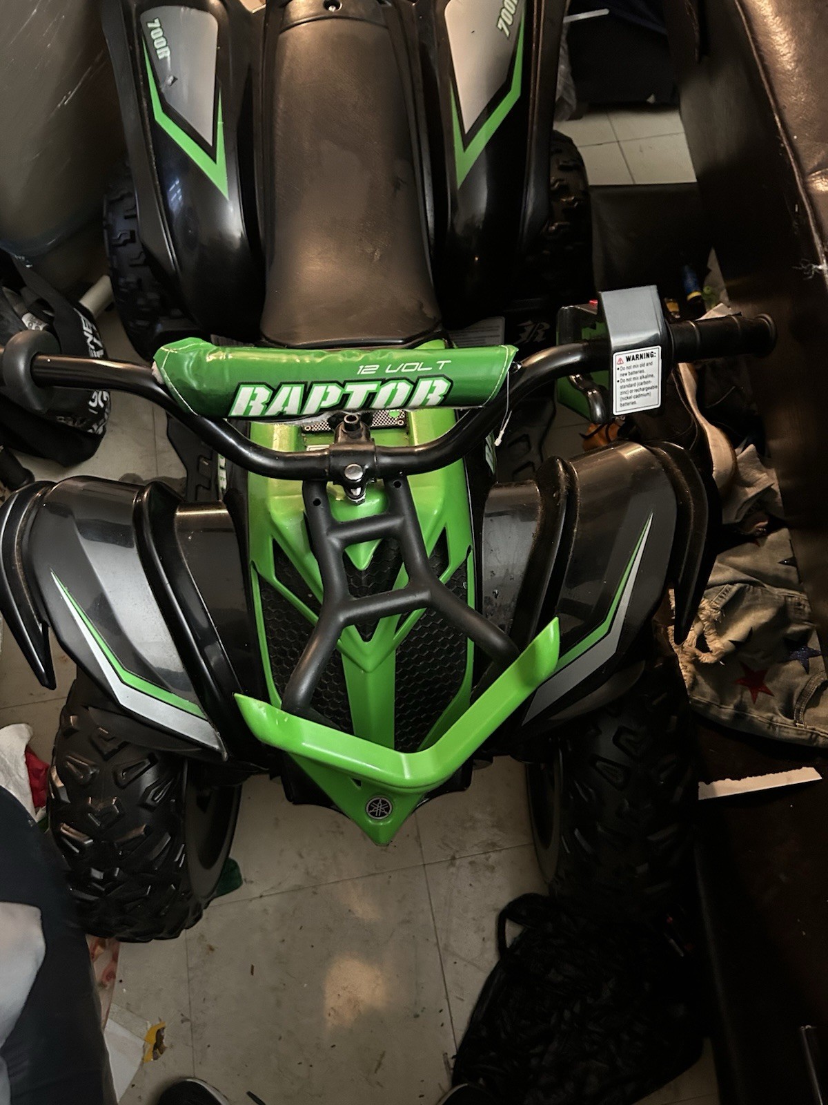 Yamaha Raptor ATV 12V All-Terrain Battery-Powered Ride-On, Blue, Ages 3+