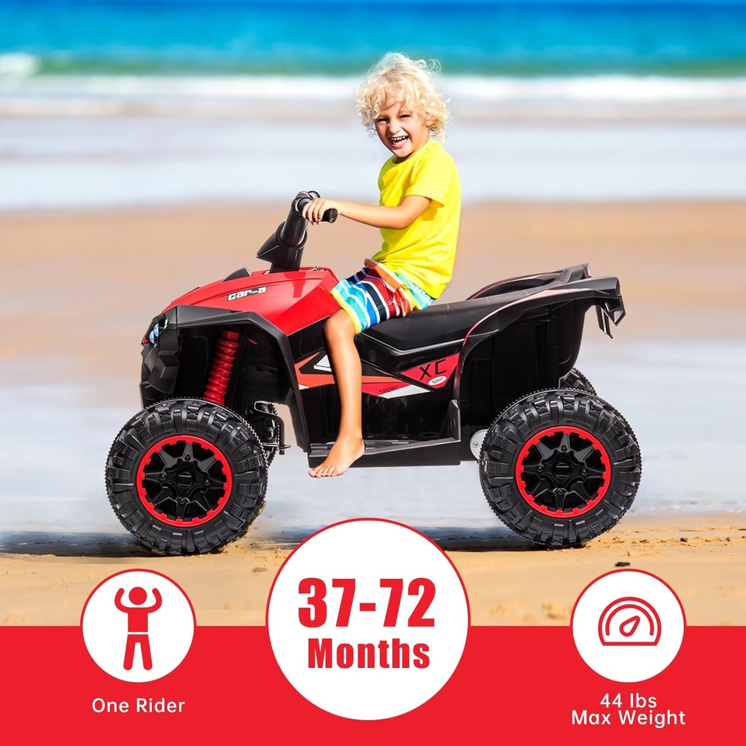 Kids 12V Electric Ride On ATV 4-Wheeler Toy Car with Music & Foot Pedal Quad