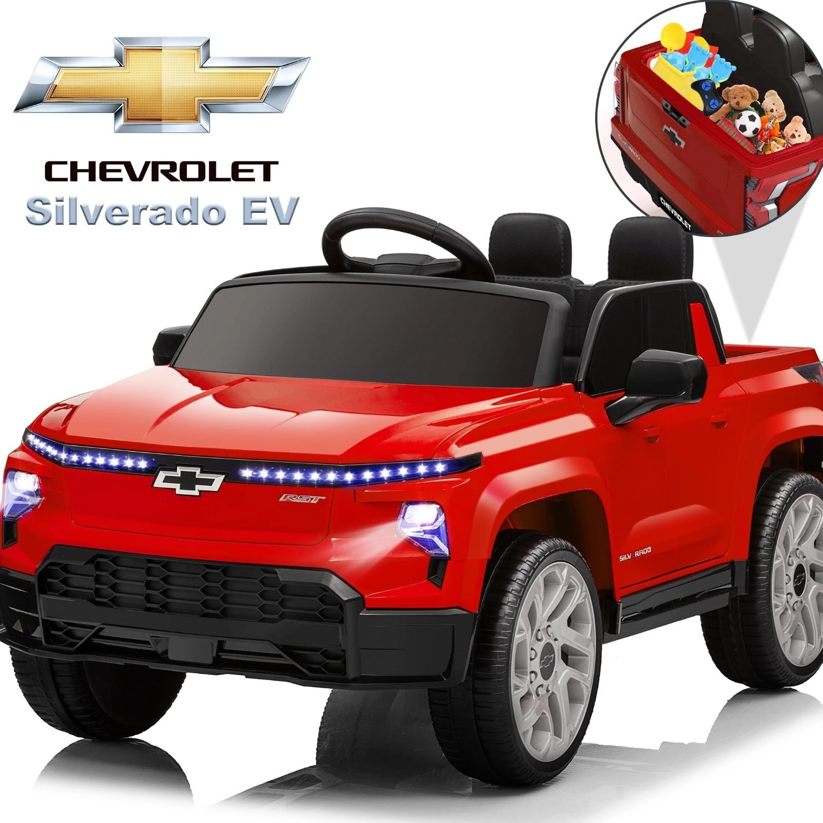 Kids Ride on Truck Licensed Chevrolet Silverado Electric Car Toy with Remote