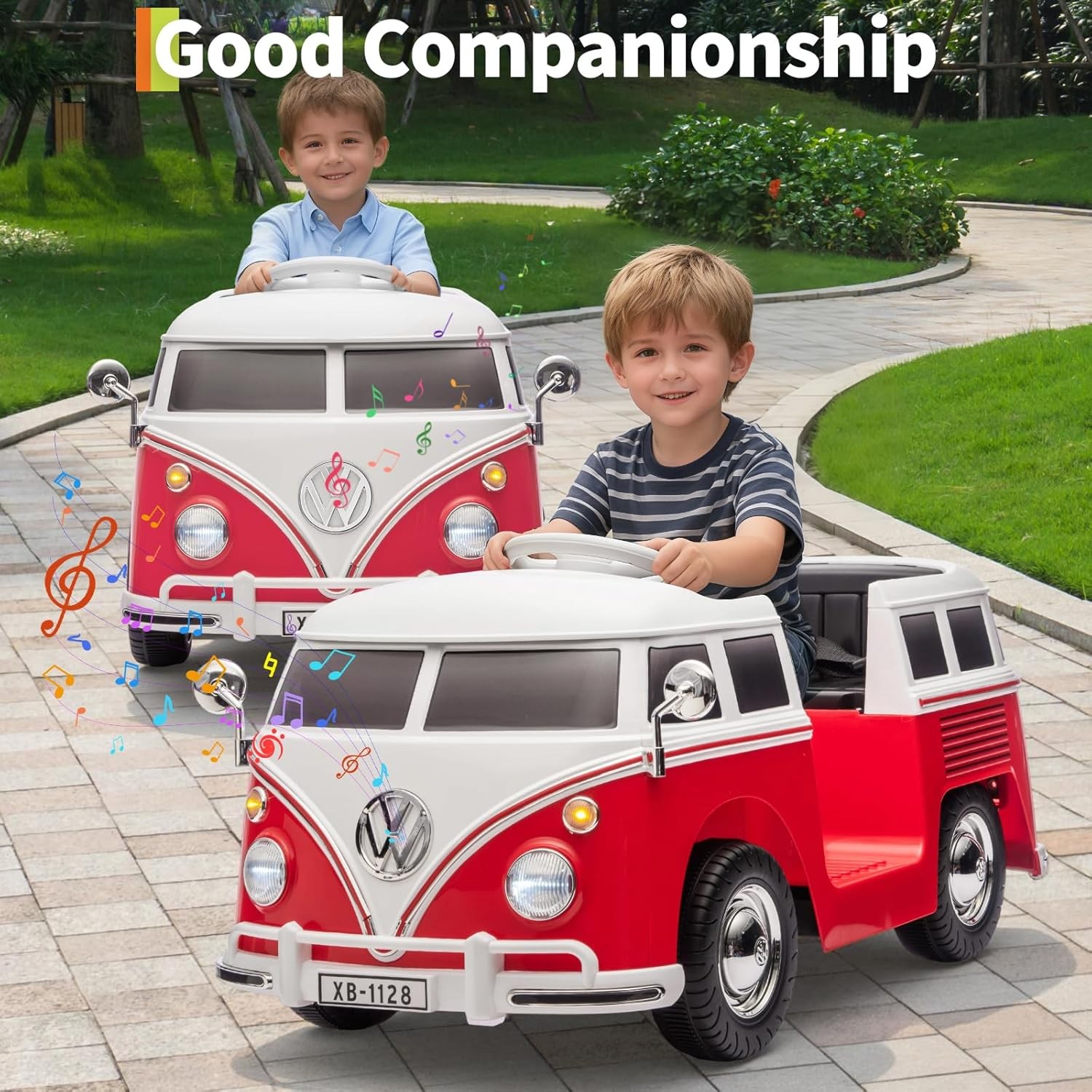 12V Ride on Toys Cars Licensed Volkswagen Ride on Car Electric Bus Toy Led Light