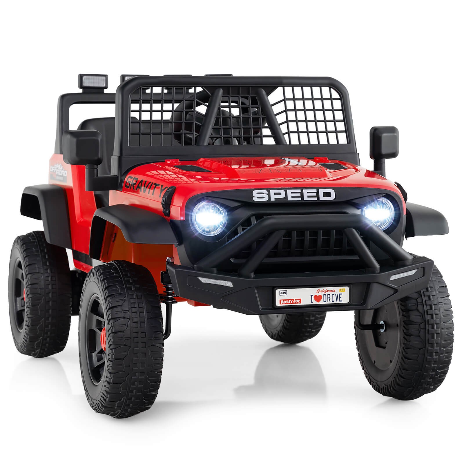 24V Ride On Car w/Remote Control Music LED Headlights Spring Suspension for Kids