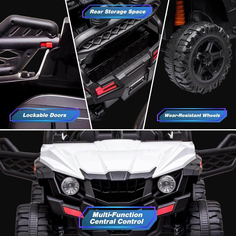12V Ride On UTV Car Truck With Remote Control and Music 390W Double Motors Kids