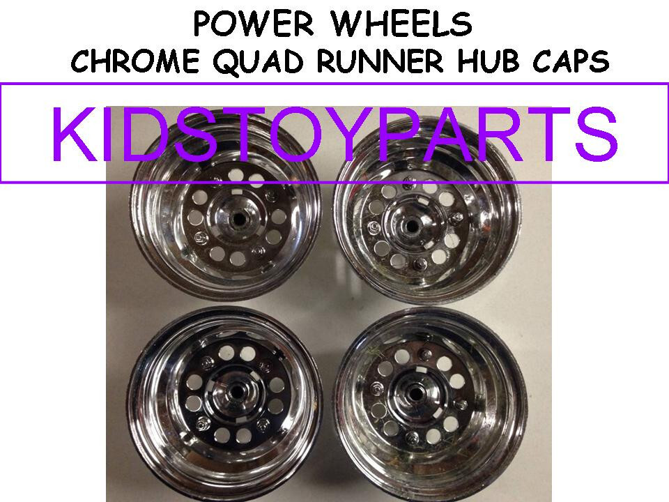 LOT OF 4 – POWER WHEELS QUAD RUNNER CHOME HUB CAPS