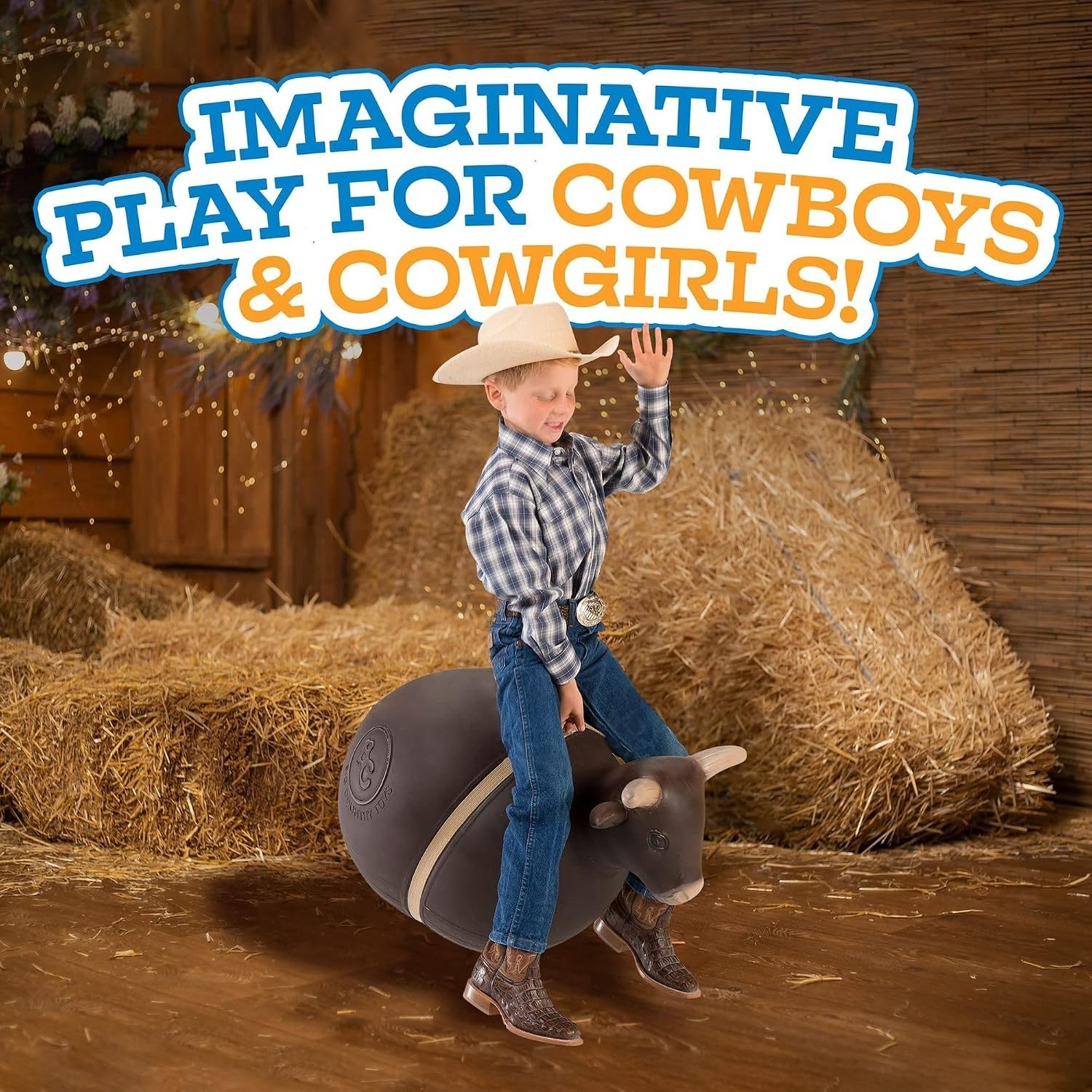 Bouncy Bull Kids Toys – Rodeo Ride On Toys for Ages 3+ – Bouncy Animals for T…