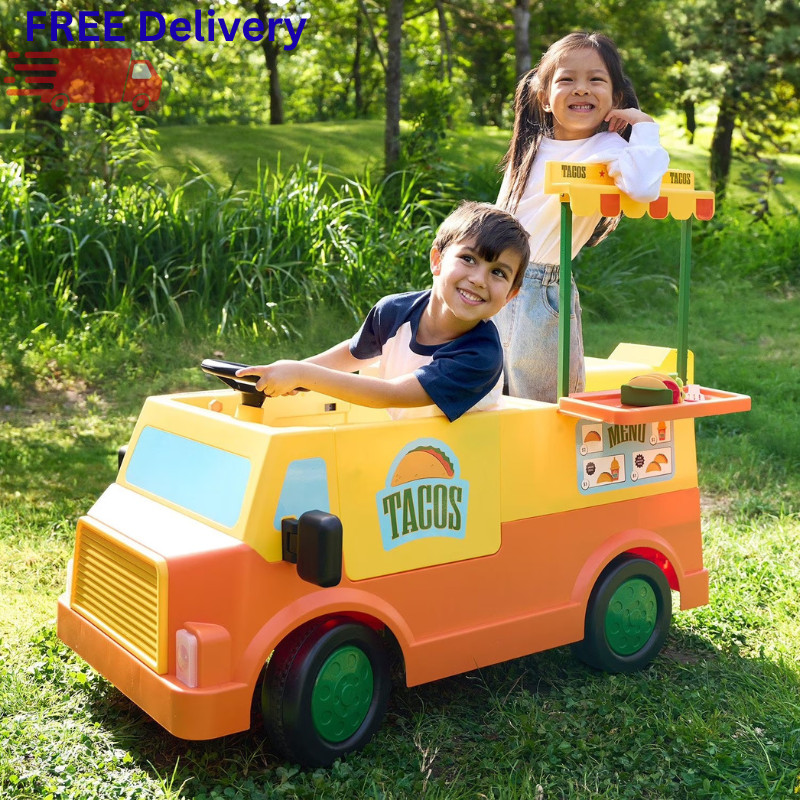 12V Kids Ride On Taco Truck Car w/ Remote Electric Toy Food Truck Vehicle