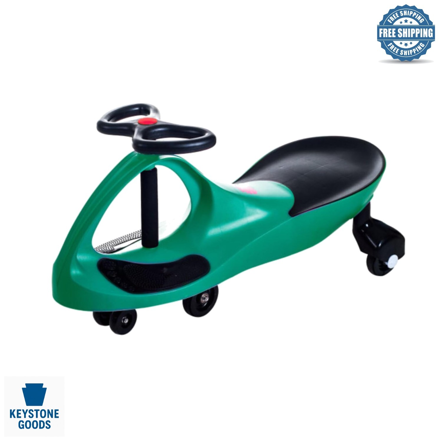 Green Wiggle Car Ride On Toy for Kids 3+ – No Batteries, Gears or Pedals