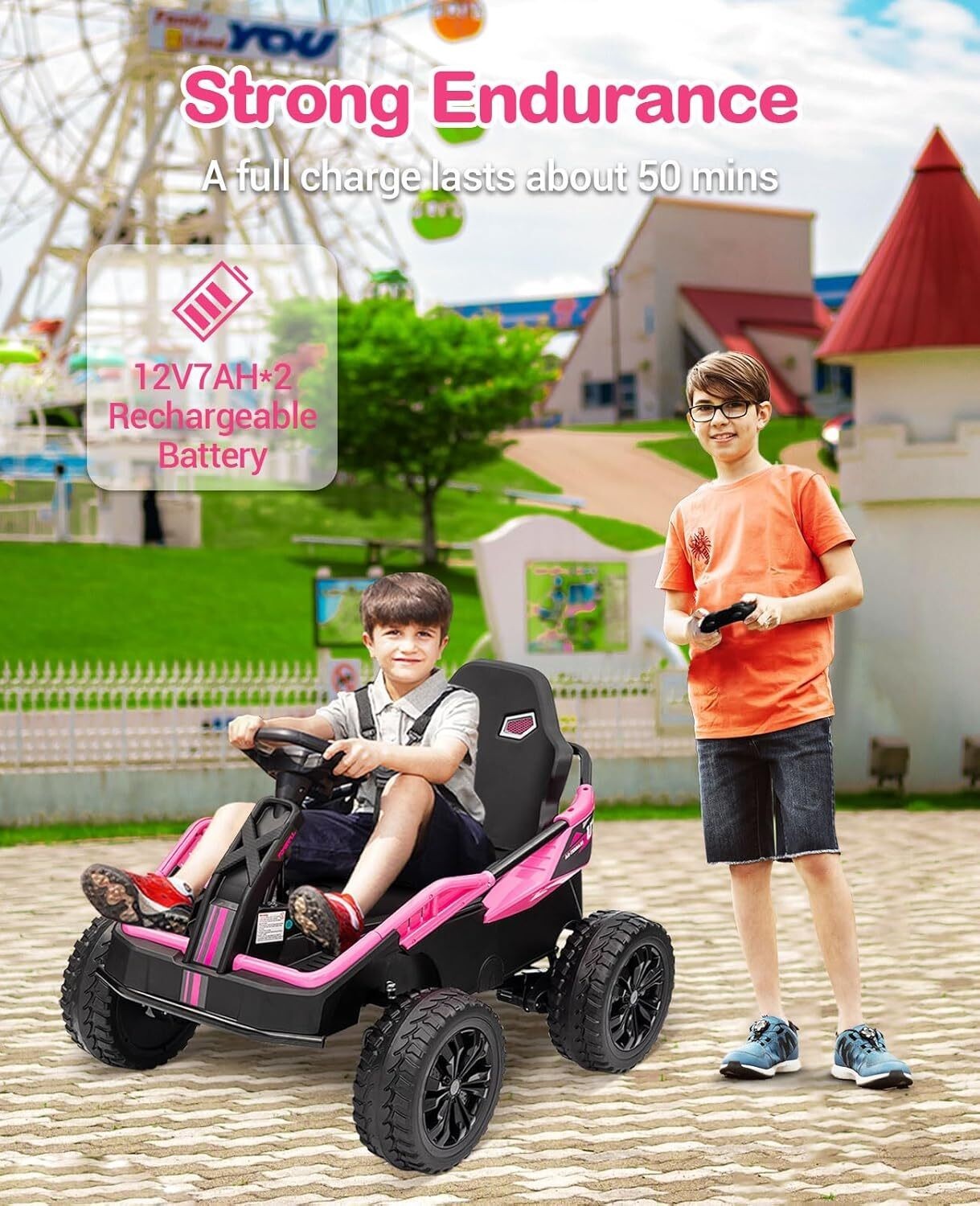 24V Ride On Toys 4WD Power 200W Motors Kids Electric UTV Car with Parent Control