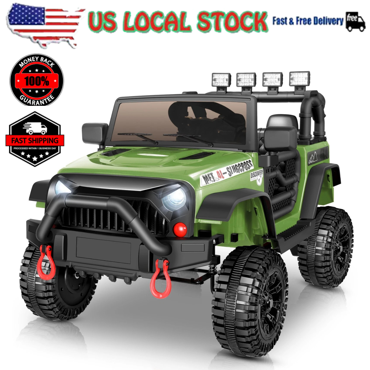 Kids Ride On Car Trucks 12/24V Electric Toy+Music LED Light Remote Control Gift-