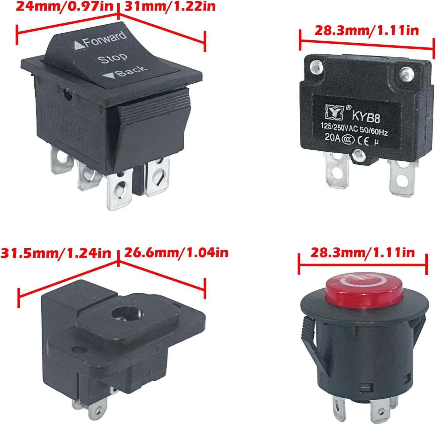 14PCS Set of Switch Kit for Power Wheels Kid’S Ride on Toys Replacement Parts
