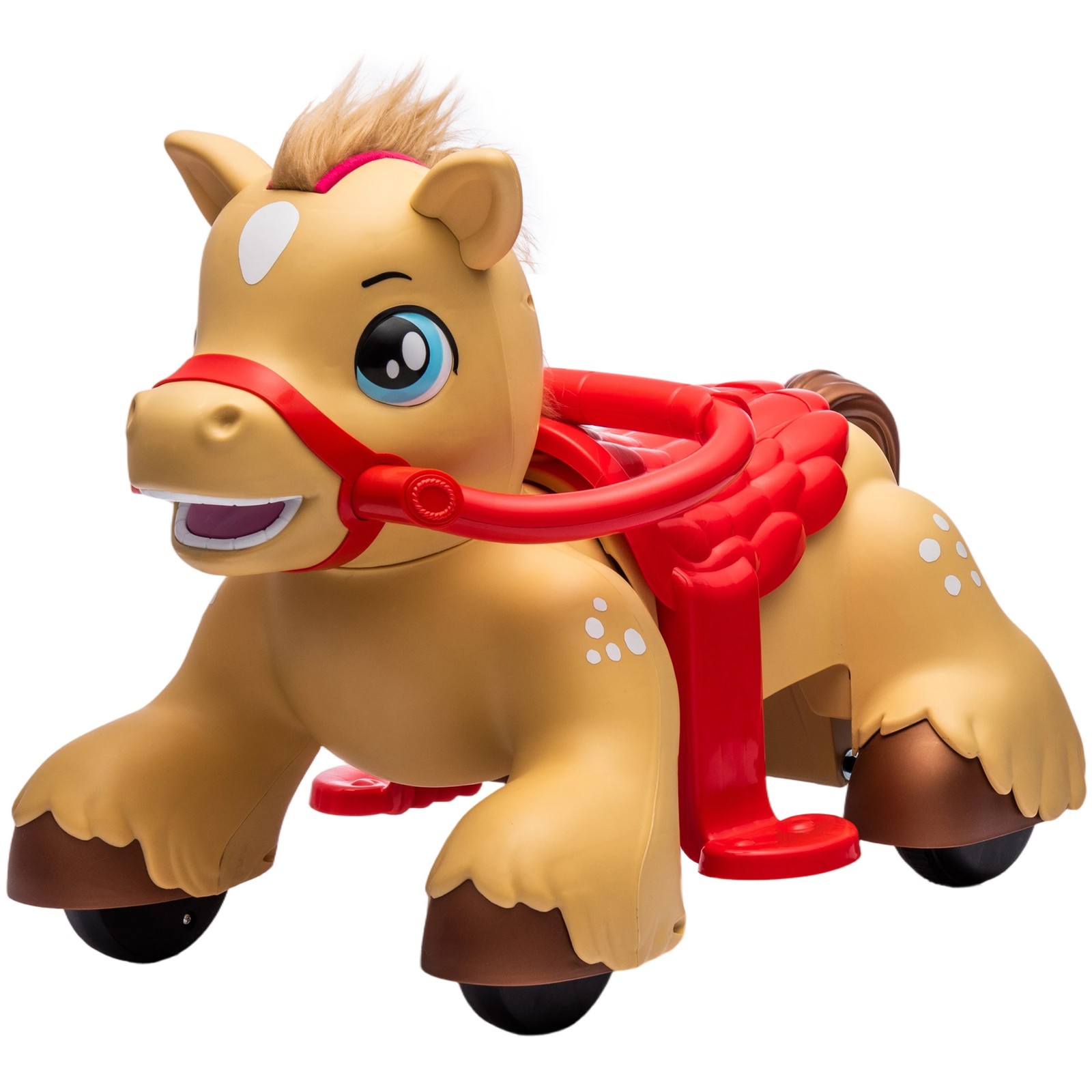 12V Ride On Horse Toy, Battery Powered Ride on Toy with Animal Sound, Brown