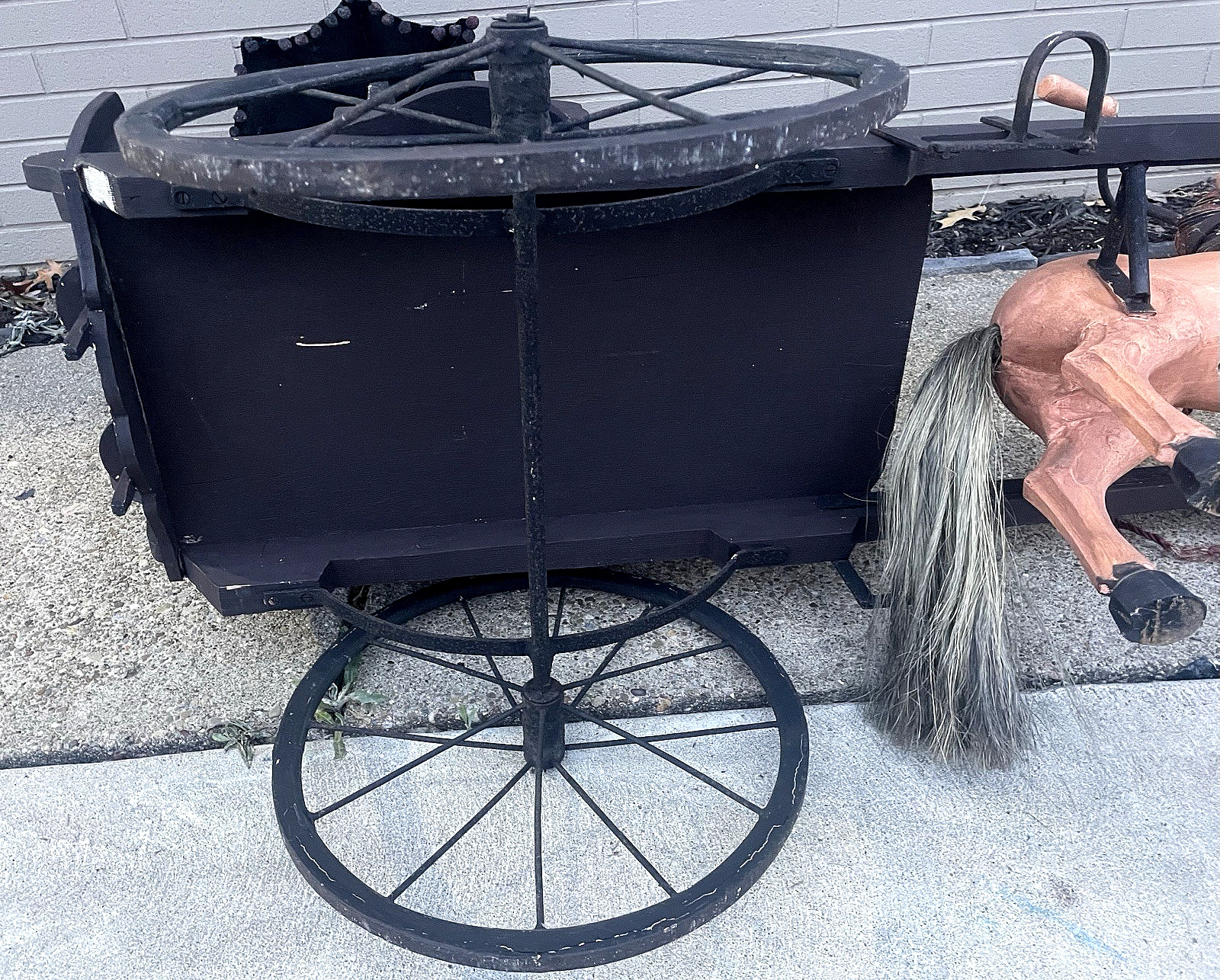 Very Rare 19th Century Ride on Peddle Horse Drawn Carriage