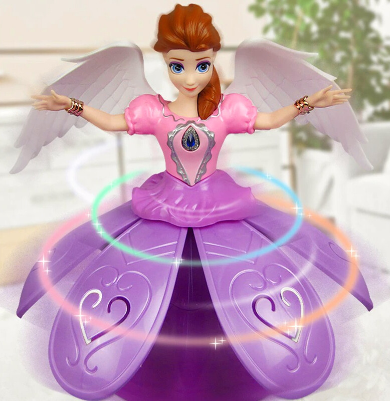 Dancing Angel Lighting Music Rotate Beautiful Doll Robot Toy Best Gift For Girls