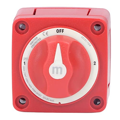 Battery Switch 3 Positions, DC 32V 300A Battery Disconnector Main Switch On