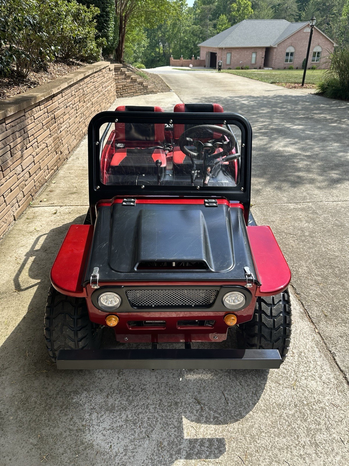 Red Gas power Operated Ride-On Jeep, Two Seats, Off-Road Tires, Used, Top 40 Mph