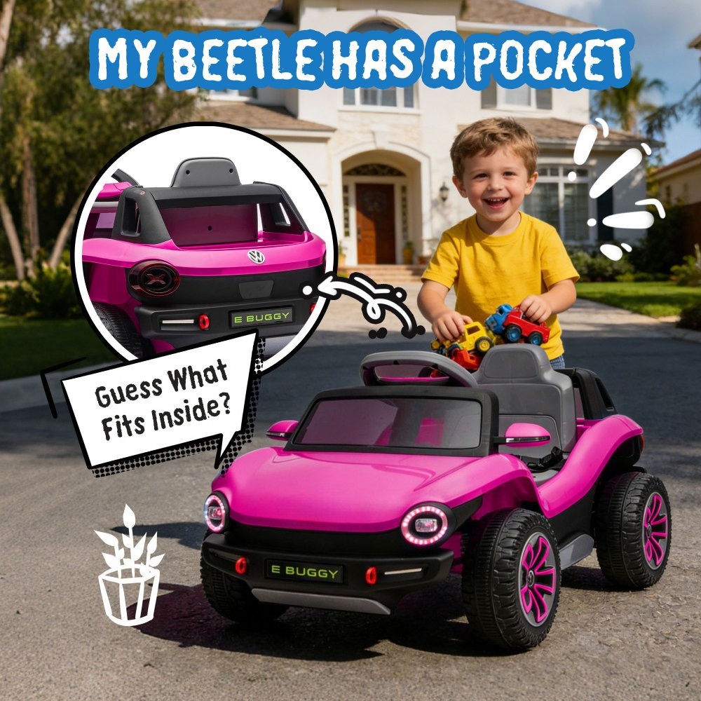12V Kids Ride On Electric Car W/2.4G PC,Cute&Curvy Body,2WD,4-Wheel Suspension