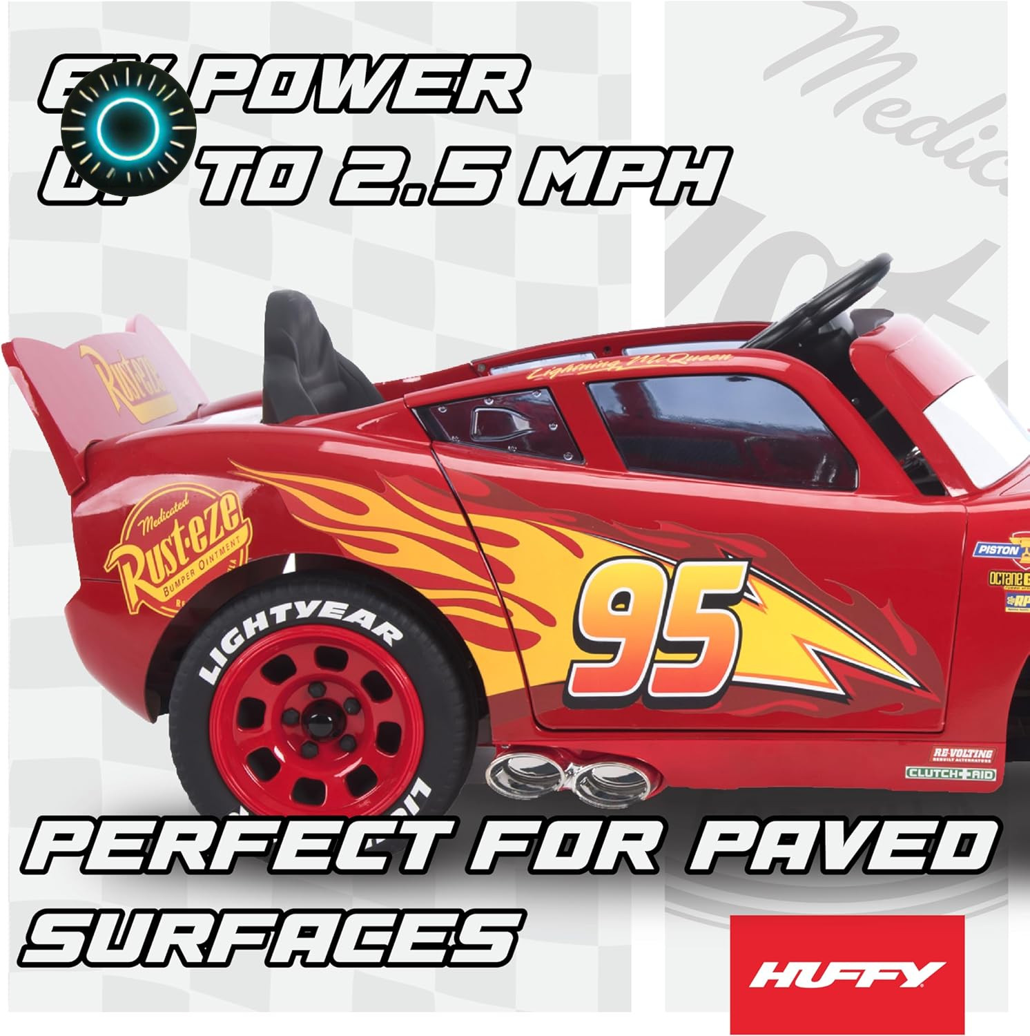 Huffy 6V Disney Pixar Lightning McQueen Ride-On Toy Kids Ages 3-7 Red FREE SHIP