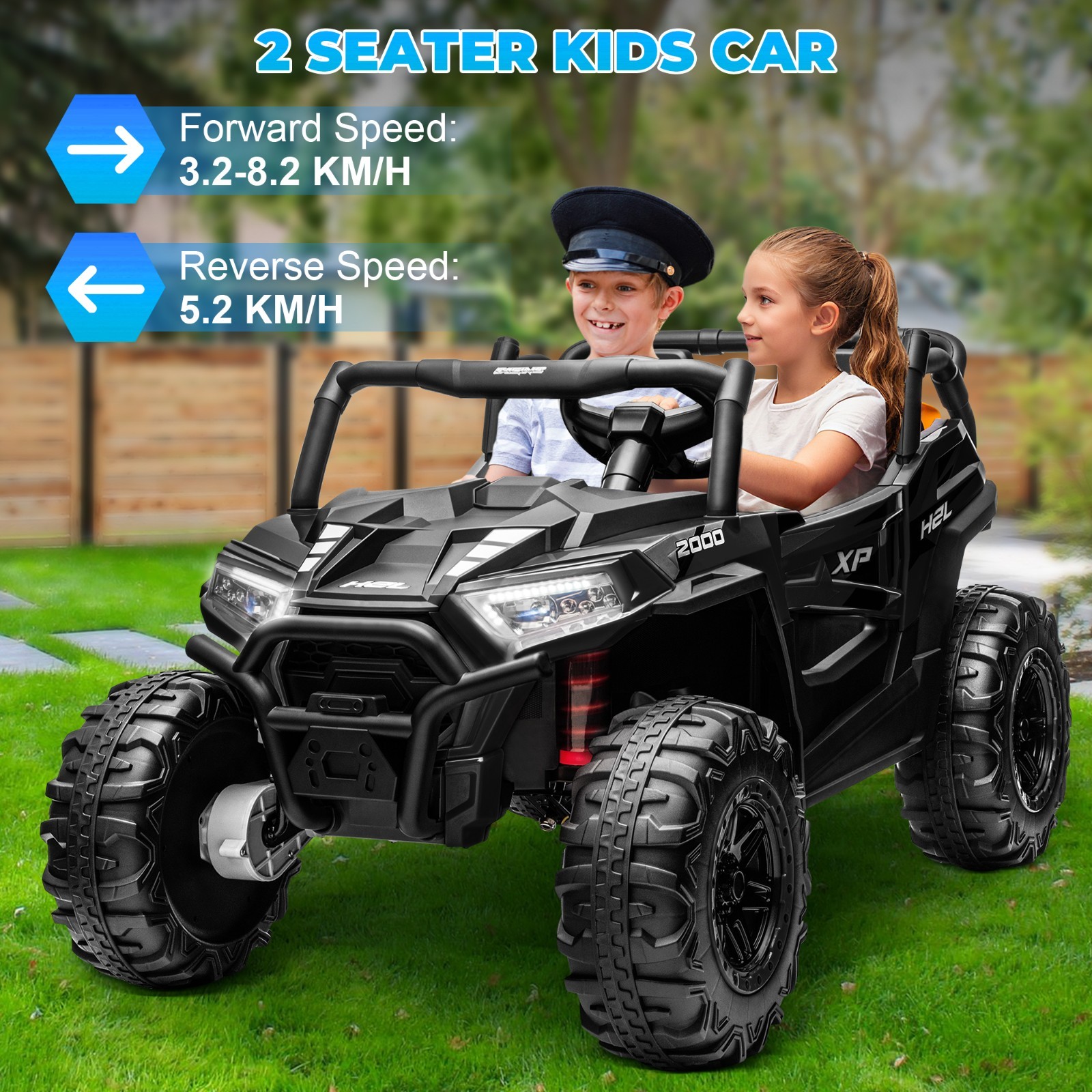 Yexmas 24V Kids Ride on Car Truck,2 Seater Kids Electric Car with Remote Control
