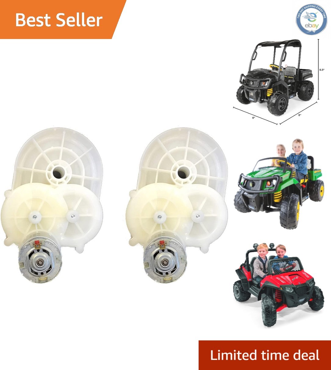 Durable 12V Gearbox Replacement for John-Deere RZR/Gator Ride-On Vehicles
