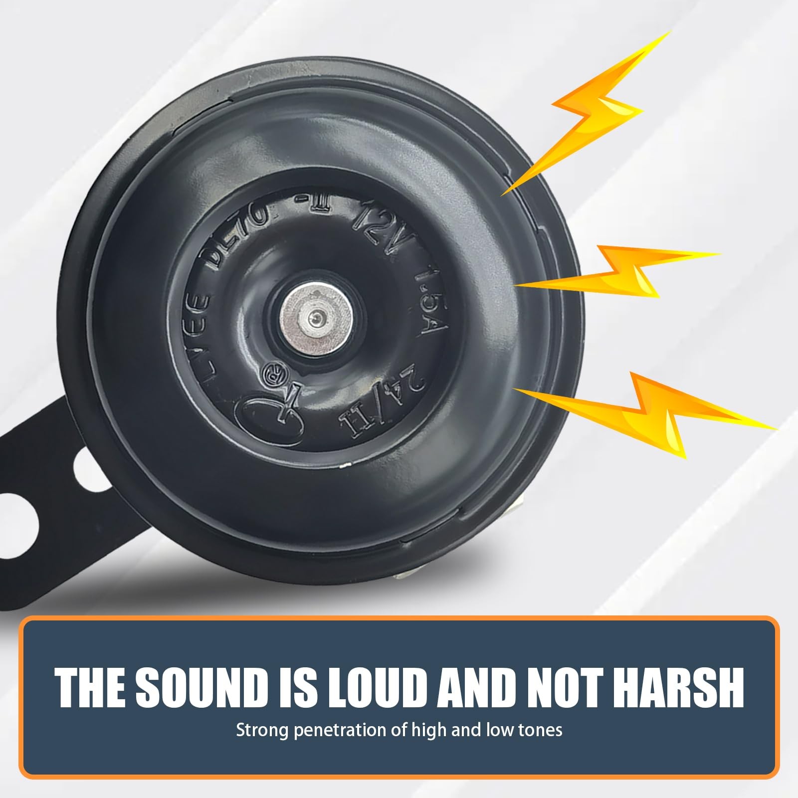 1 PC Motorcycle Electric Horn 12V 1.5A 105dB Waterproof Round Speaker Black