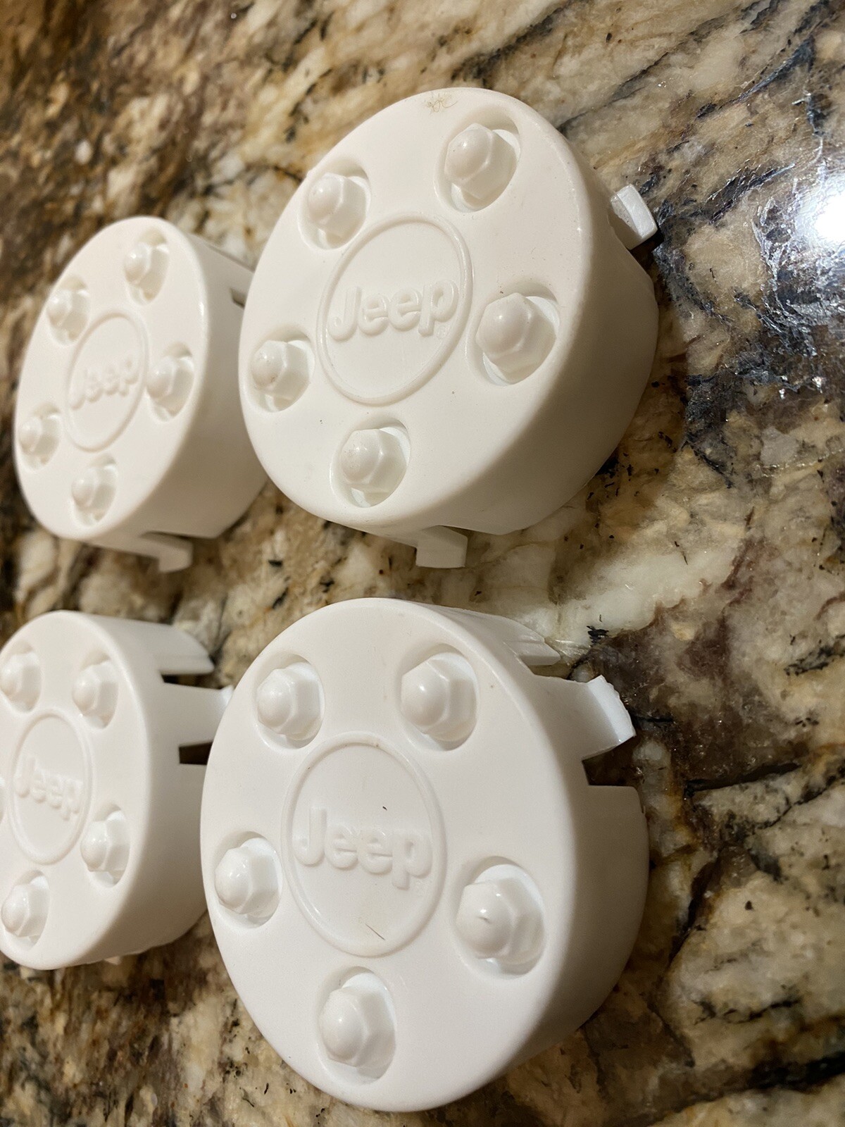 Power Wheels Jeep ~ 4 Replacement Hubcap Covers ~ FLC45