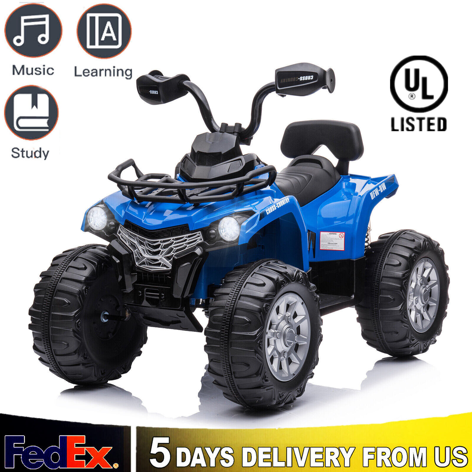 12V Electric ATV Quad Kids Ride-on Car Battery Powered Ride 4-Wheel Motorcycle
