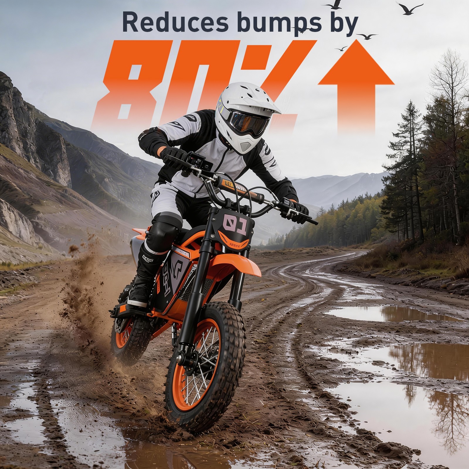 48V Electric Dirt Bike 2000W Peak 20Ah Off-Road Motorcycle E-Mountain Bike 35MPH