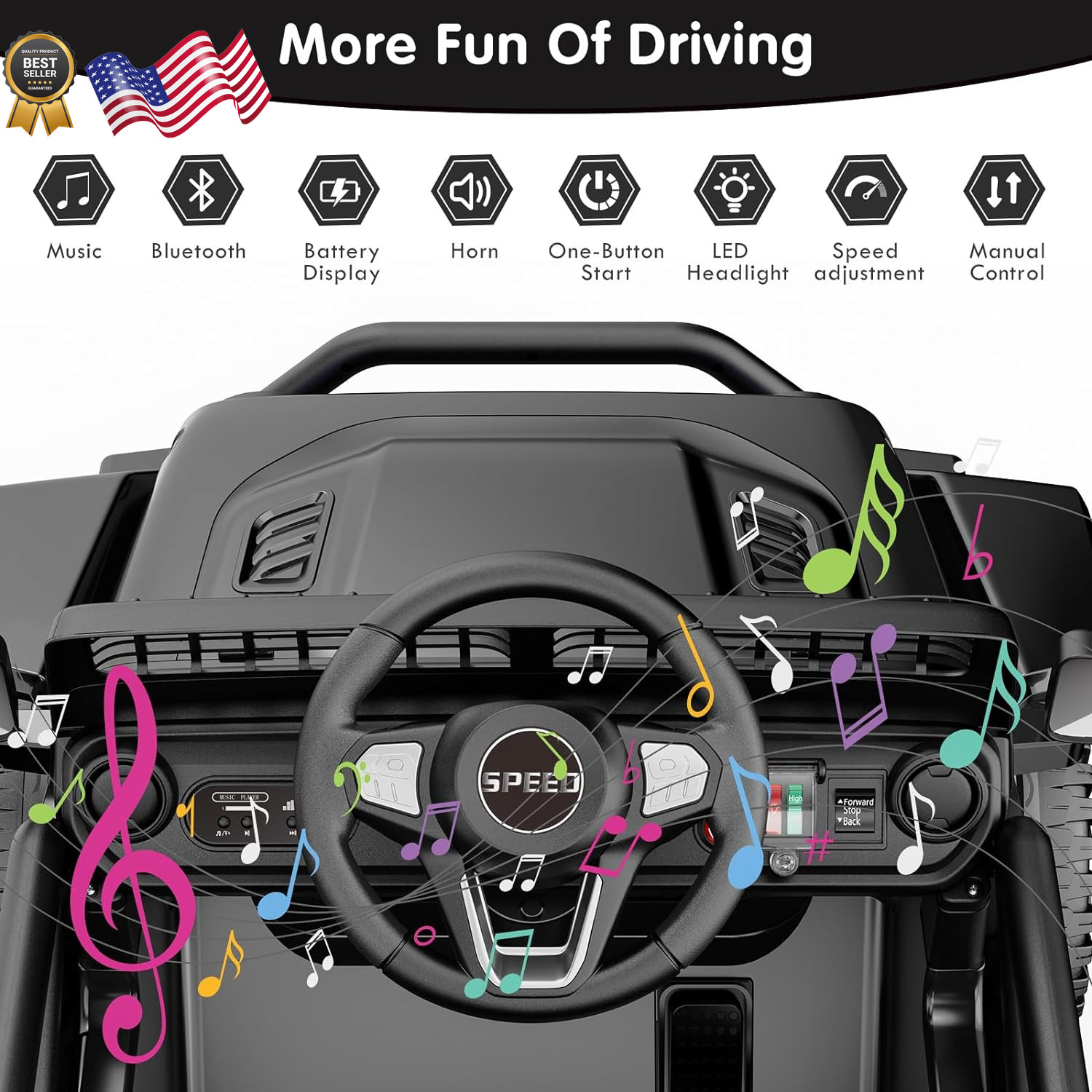 Ride On Truck 12V7AH Electric Jeep Car 1-3 Power Wheels w/Parent Remote Control