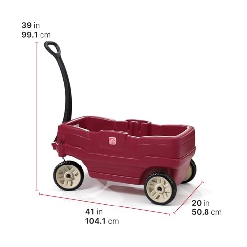 Kids Ride On Wagon, Durable Plastic Stroller Substitute, Seat Belts, Max 75 lbs,