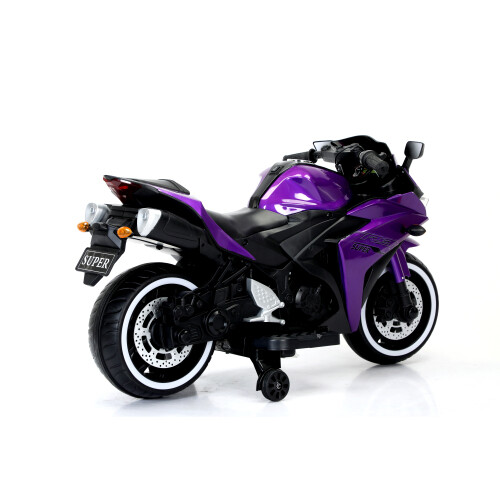 Kids Ride On Dirt Bike 12V Electric Motorcycle for Child Training Wheels Purple