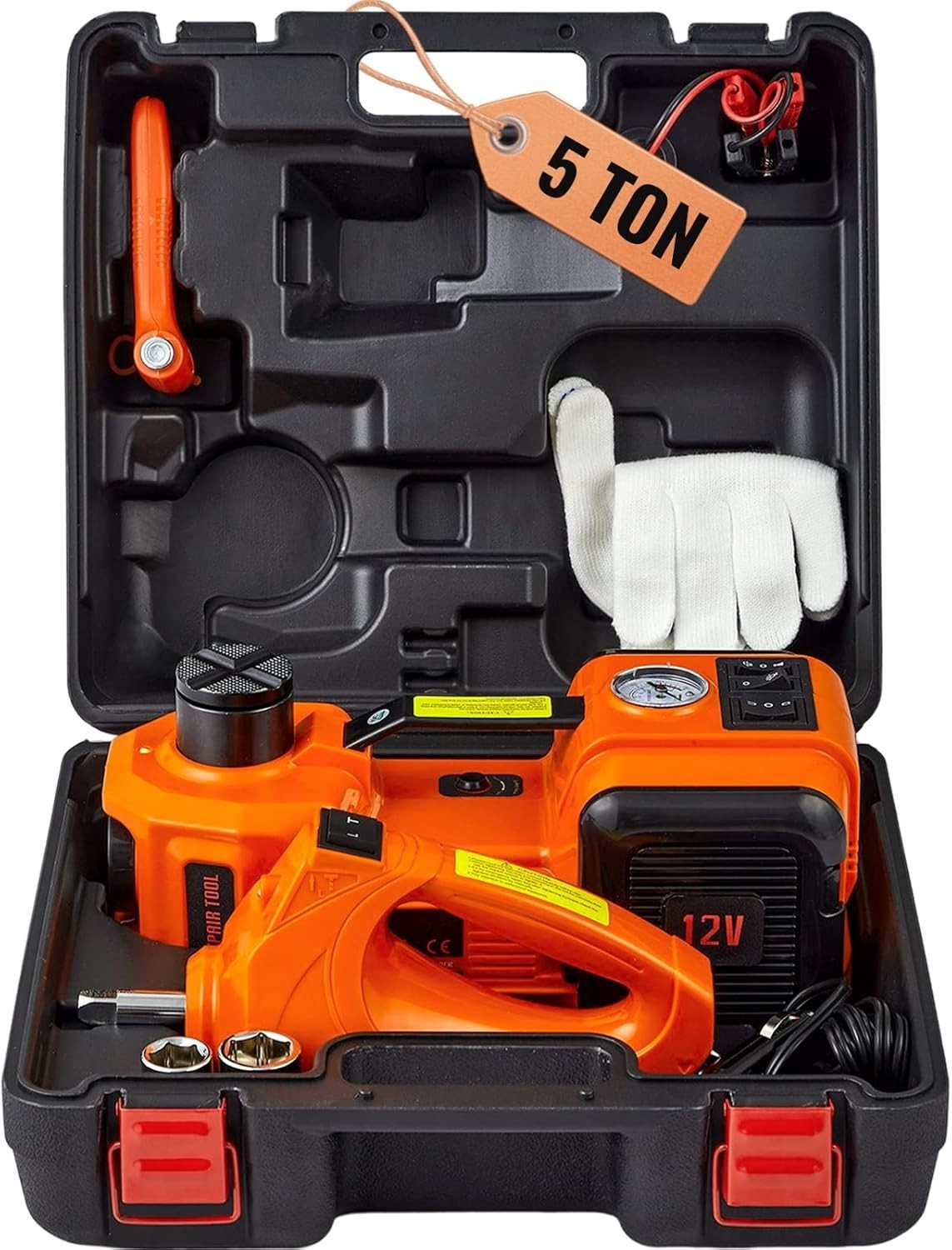 Gato Hidraulico Electrico 12V 5 Toneladas Elevador Hidráulico Para Carro Autos