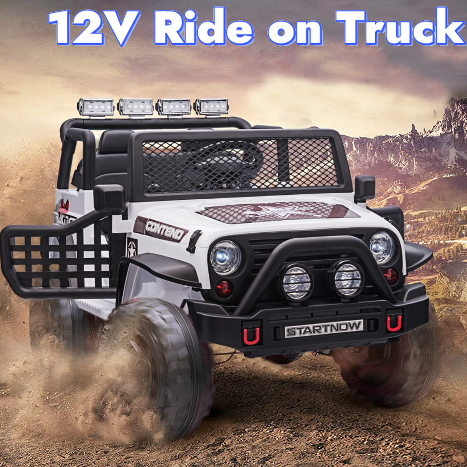 12V Kids Ride On Car 2 Seater Electric Vehicle Toy Truck Jeep w/ MP3 LED Remote